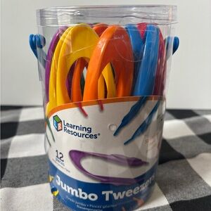 Learning Resources Jumbo Tweezers - 12 pieces in 6 Different Colors Ages 5+
